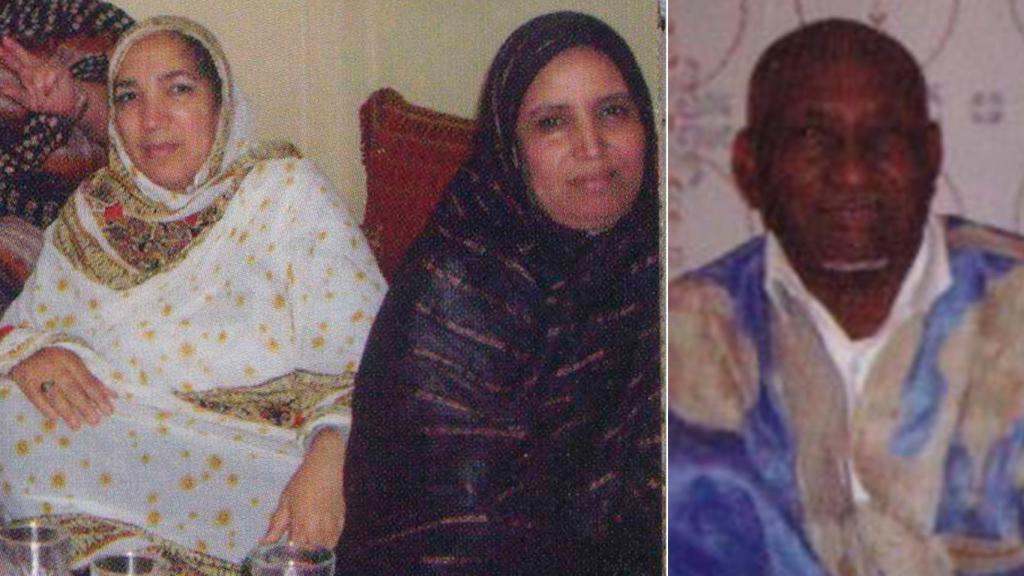 Moutaoikil y dos de sus mujeres, que ahora se disputan su pensión de viudedad.