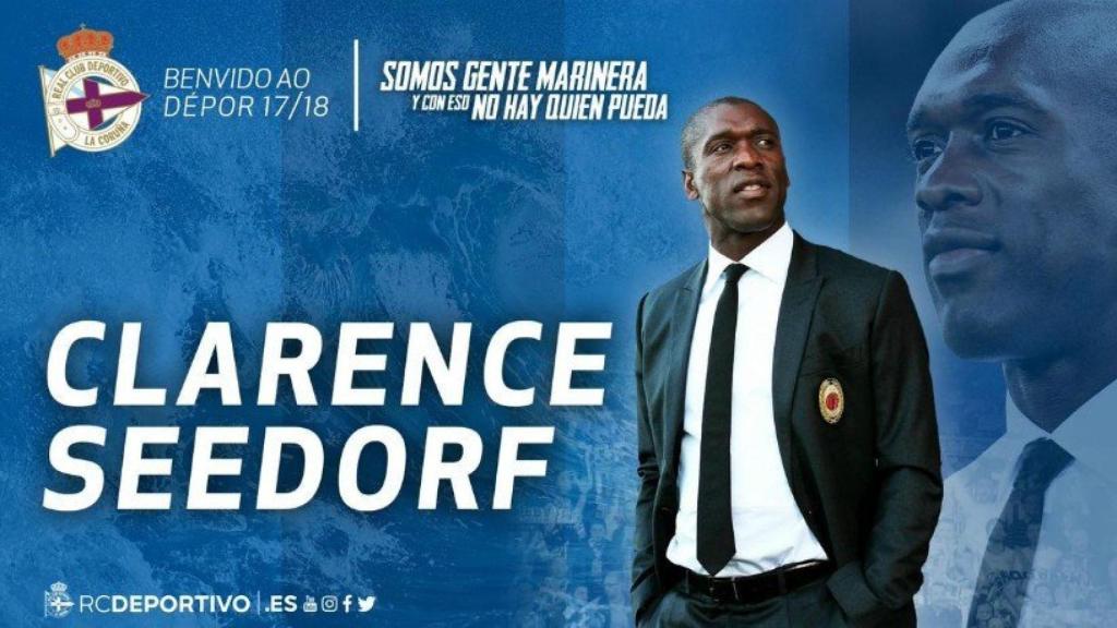 Seedorf, nuevo entrenador del Deportivo. Foto. Twitter (@RCDeportivo)