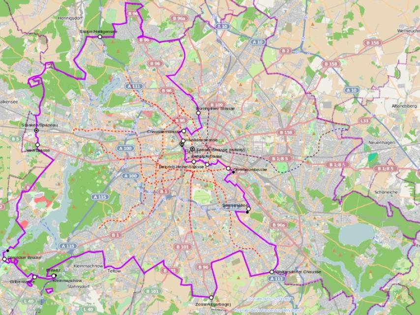 Perímetro del Muro de Berlín.