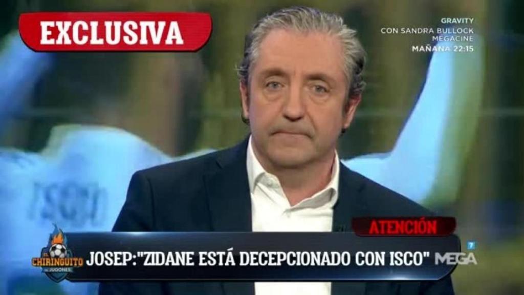 Pedrerol en El Chiringuito. Foto: Twitter (@elchiringuitotv).