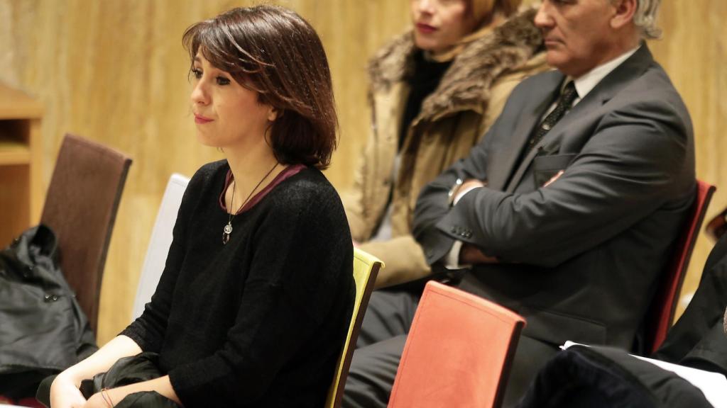 Juana Rivas este miércoles en la sala del juicio del Juzgado de Primera Instancia 3 de Granada.