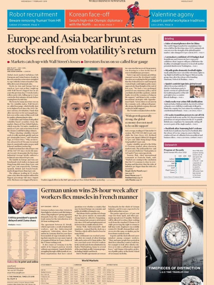 Portada del FT donde aparecer Rivera.