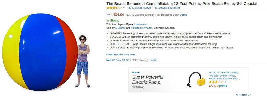 anuncio amazon pelota