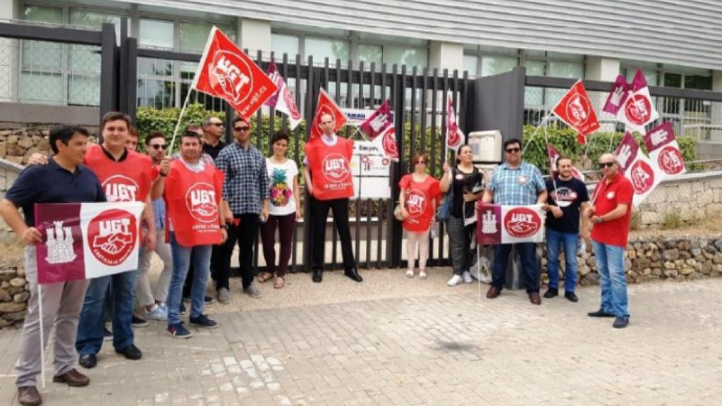 Fotografía de la huelga desarrollada por la plantilla de Amaranto en julio de 2017