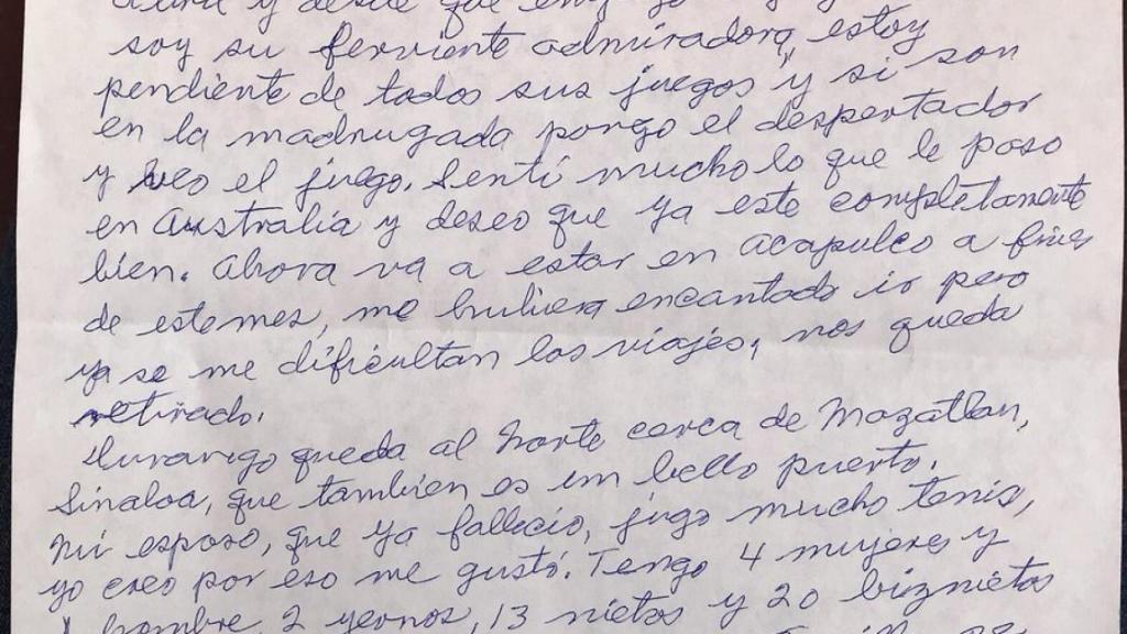 La conmovedora carta para Rafa Nadal de una admiradora de 92 años