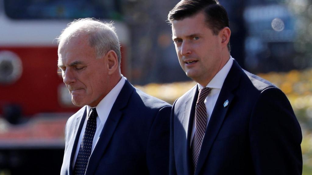 John Kelly y Rob Porter, el pasado verano en Washington.