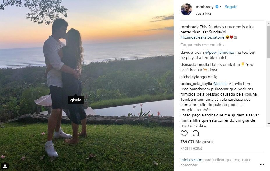 Gisele Bündchen, el consuelo de Tom Brady tras perder la Super Bowl