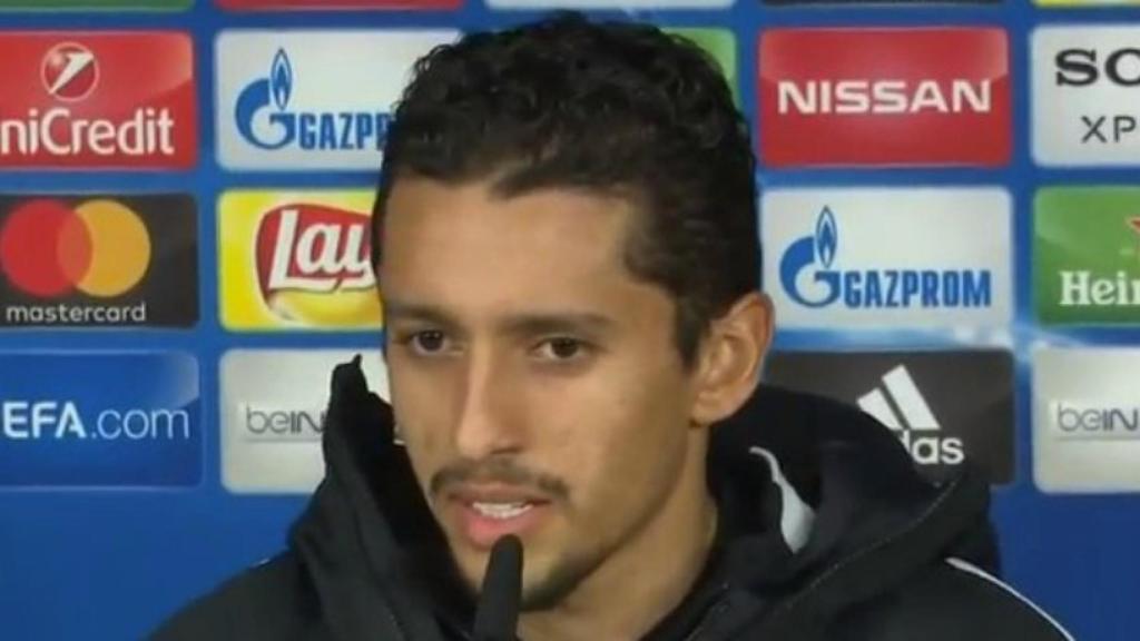 Marquinhos en rueda de prensa. Foto: Twitter (@chirichampions).