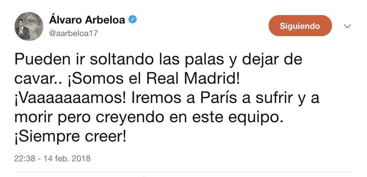 Arbeloa: Pueden ir soltando las palas y dejar de cavar