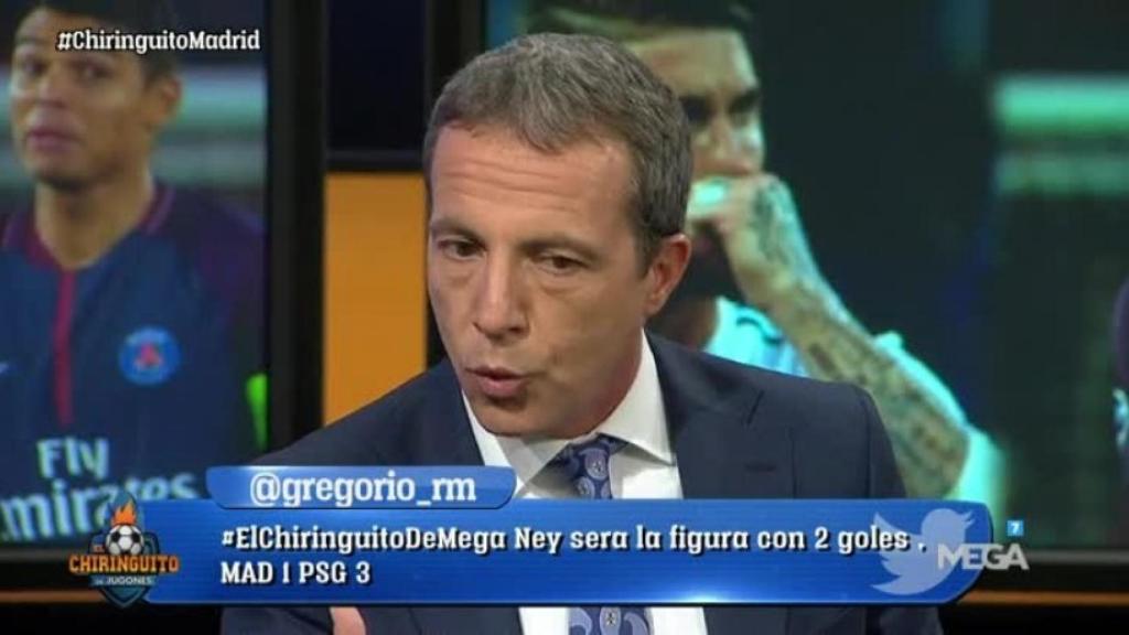 Cristóbal Soria en El Chiringuito. Foto: Twitter (@elchiringuitotv).