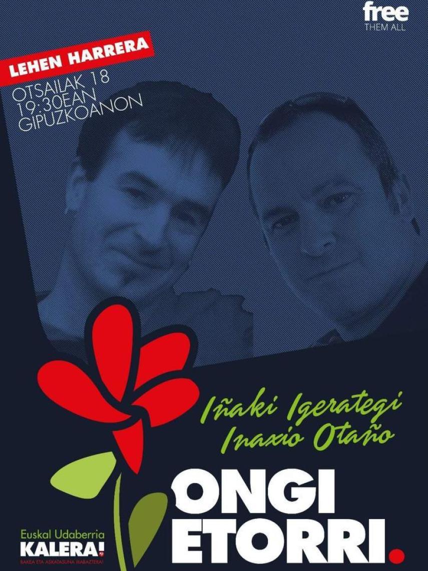 Cartel promocional del acto de bienvenida a Igerategi y Otaño.