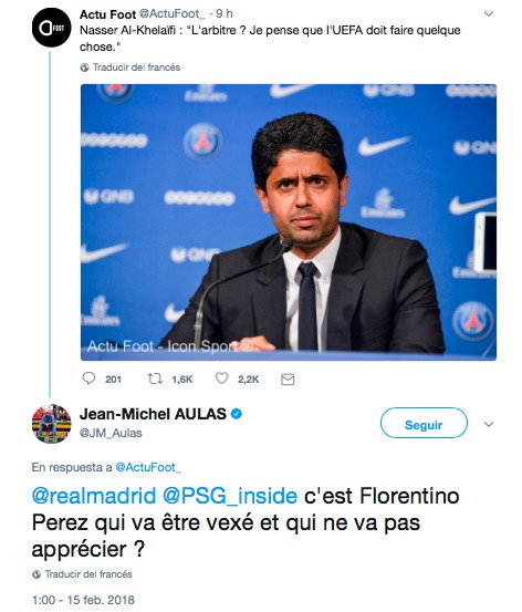 El trolleo de Aulas a Al-Khelaïfi con mensaje para Florentino Pérez