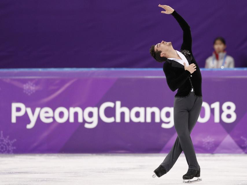 Javier Fernández durante su programa corto en Corea del Sur.