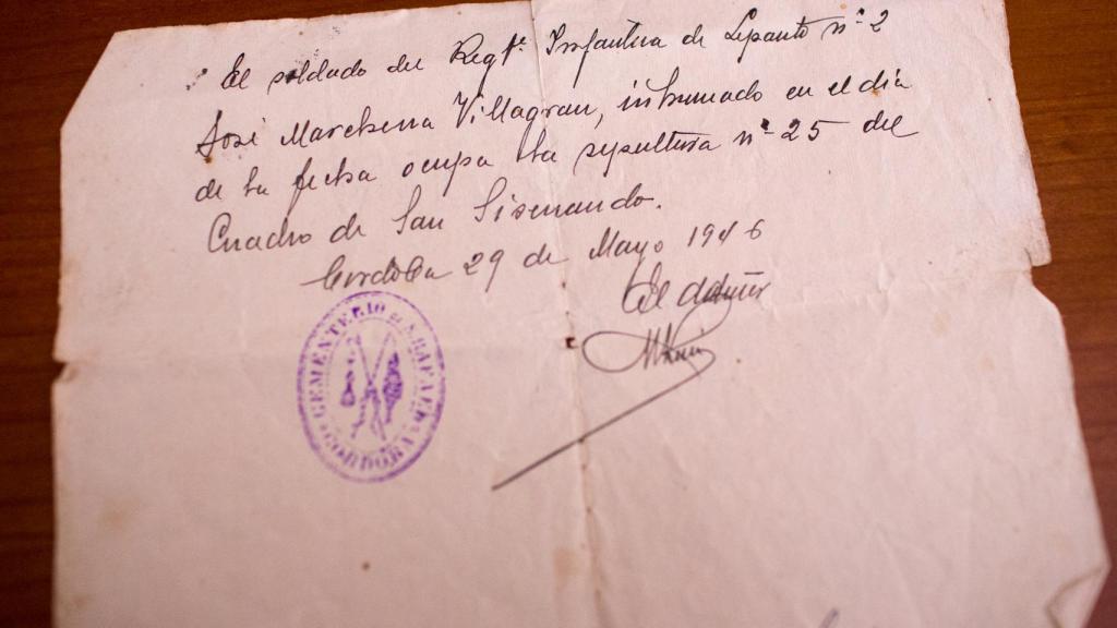 La madre de Pepe Marchena recibió esta carta a los pocos días de la muerte de su hijo. La mujer, que cayó en depresión, la guardó hasta su muerte dentro de un baúl.