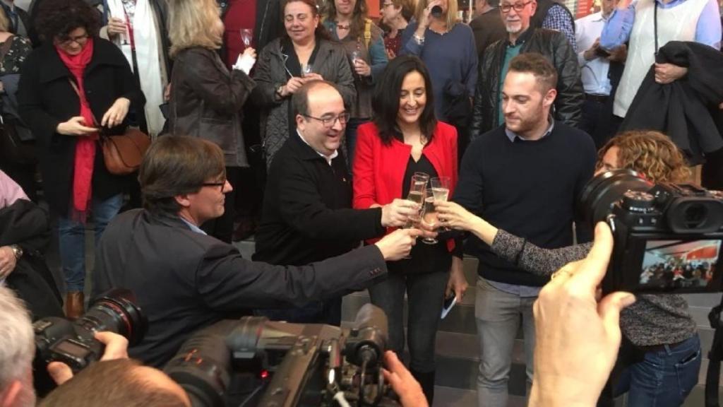 Miquel Iceta, durante la inauguración de la nueva sede del PSC.