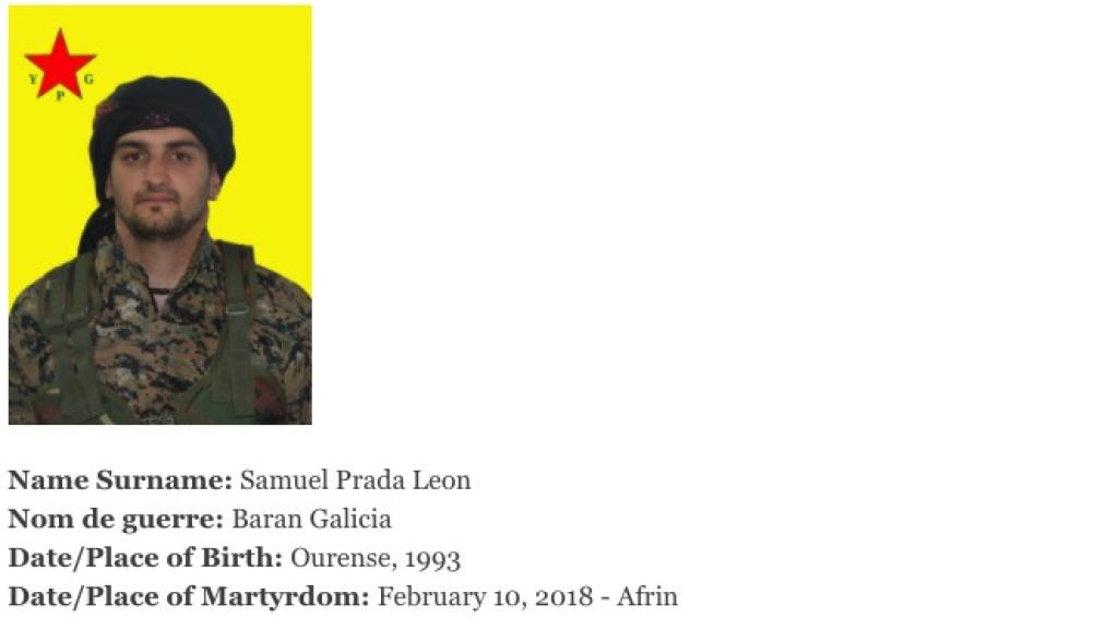 Captura de pantalla de la web del YPG.