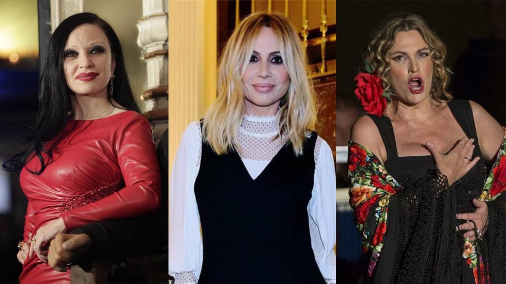 Tres mujeres con bandera: Alaska, Marta Sánchez y Ainhoa Arteta.