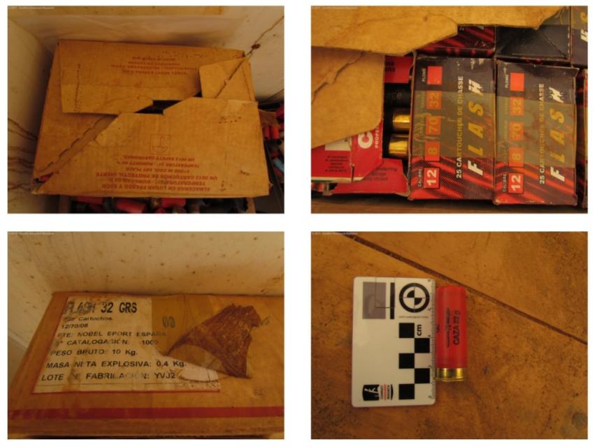 Munición de Nobel Sport localizada en República Centroafricana.