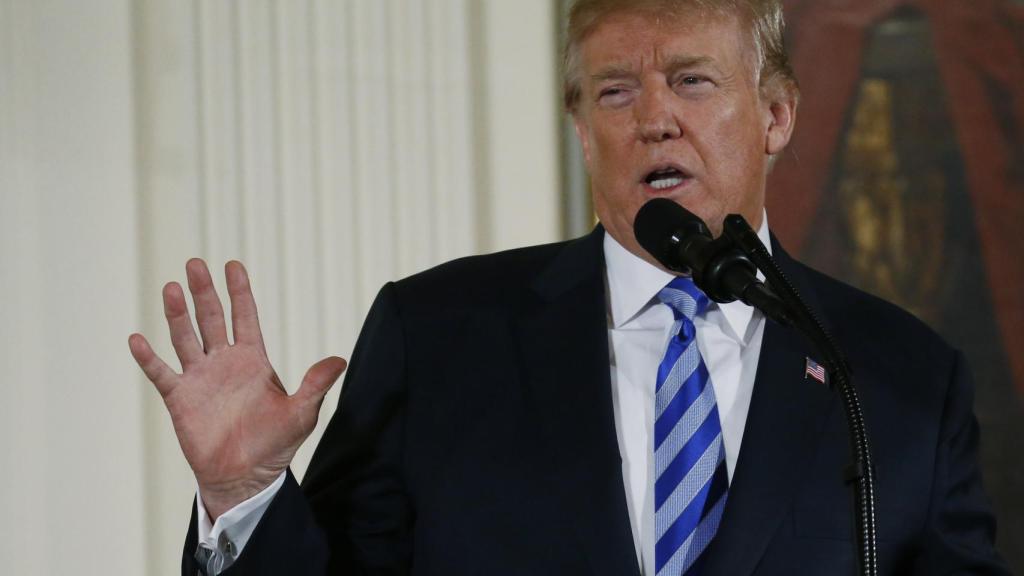El presidente de EEUU, Donald Trump, durante una rueda de prensa en la Casa Blanca.