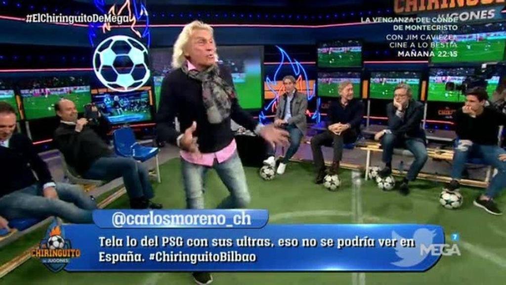 Gatti, en El Chiringuito. Foto: Twitter (@elchiringuitotv)