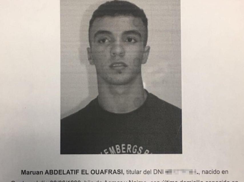 Imagen distribuida entre las Fuerzas y Cuerpos de Seguridad del Estado en el Campo de Gibraltar del huido tras enfrentarse a tiros con la Policía.