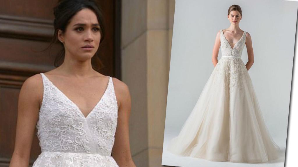 Meghan se vistió con un vestido de la firma Anne Barge.