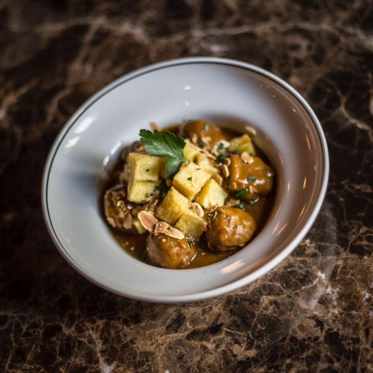 Albondigas con Pedro Ximénez y azafrán