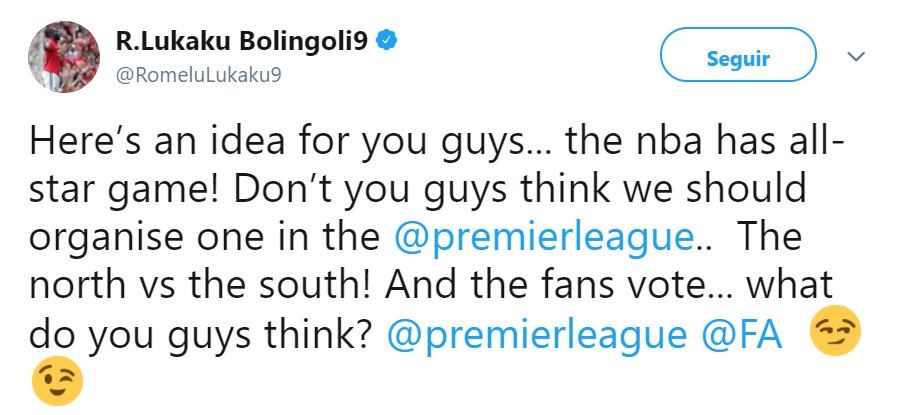 Lukaku revoluciona la Premier: propone crear un All Star al estilo NBA