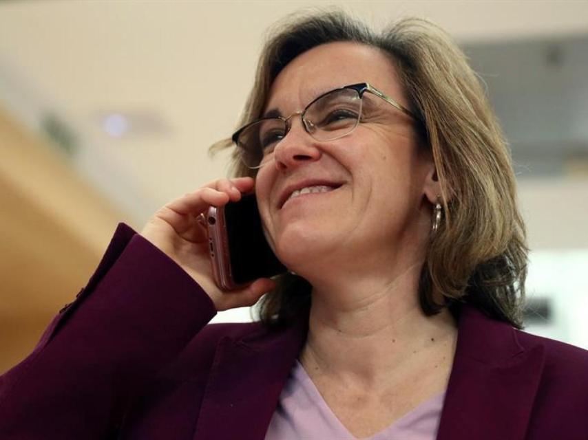 Purificación Causapié, del PSOE, en el pleno del Ayuntamiento de Madrid.