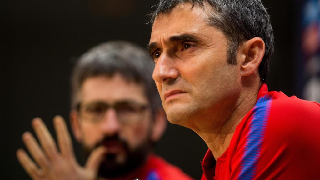 Ernesto Valverde, en rueda de prensa.