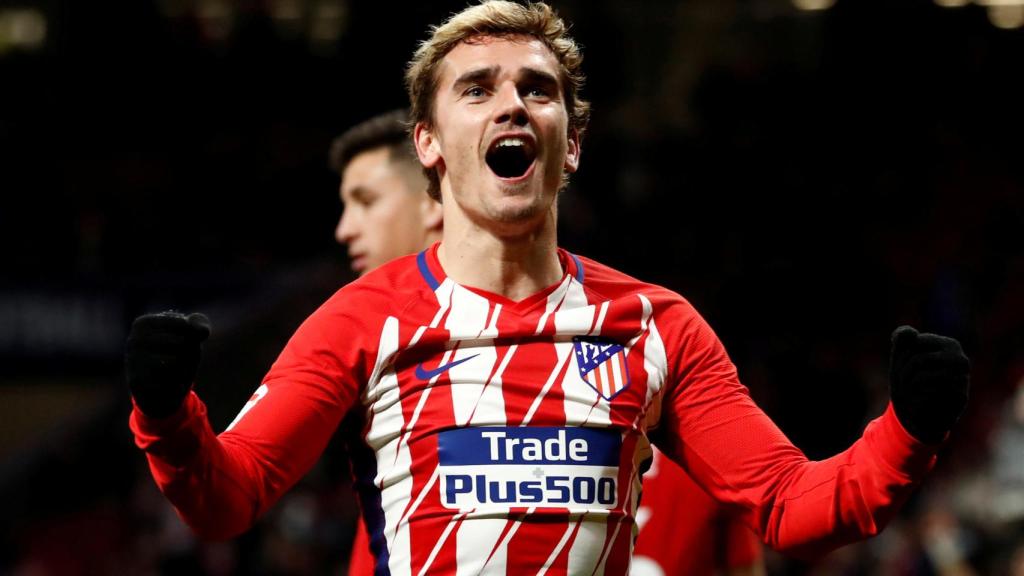 Griezmann celebra uno de sus cuatro goles al Leganés.