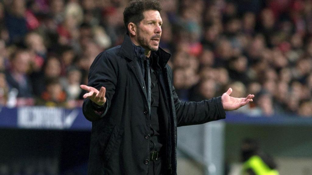 Simeone, en el banquillo del Atlético de Madrid.