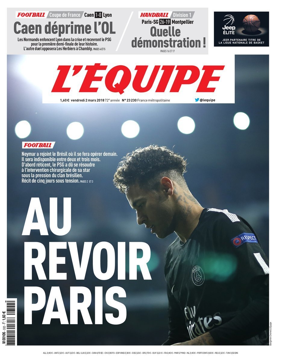 Portada de L'Équipe. Foto: Twitter (@lequipe)
