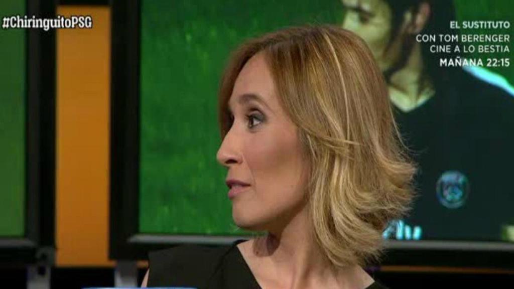 Rocío Martínez, en El Chiringuito. Foto: Twitter (@elchiringuitotv)