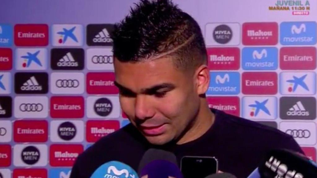 Casemiro en zona mixta