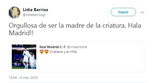 La madre del niño que imitó a Cristiano presume de madridismo