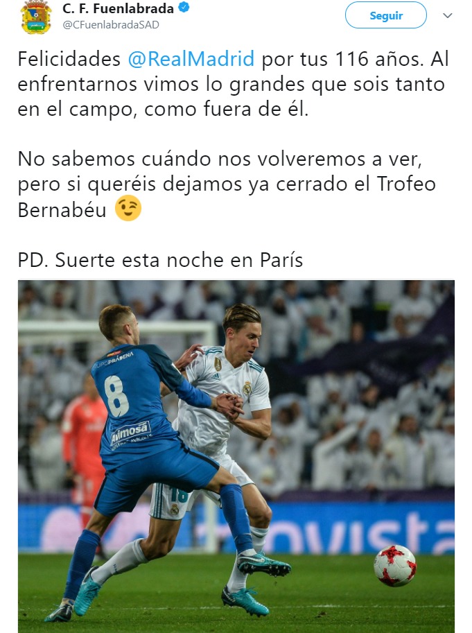 El Fuenlabrada se propone para jugar el Trofeo Santiago Bernabéu