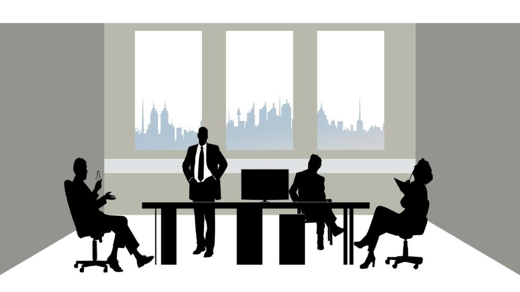 Ilustración de una reunión empresarial.