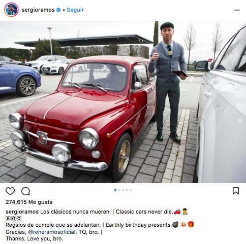 Ramos reta a Cristiano y va al entrenamiento con el único 'cochazo' que le falta