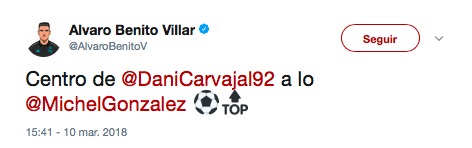 Álvaro Benito alucinó con Carvajal y le comparó con Míchel