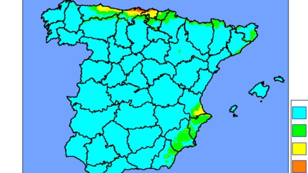 Las áreas de riesgo de incendio forestal en las últimas horas de Félix.