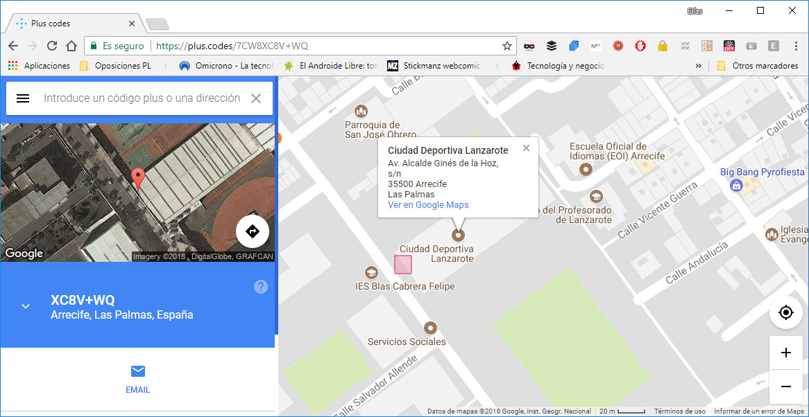 google plus code direcciones