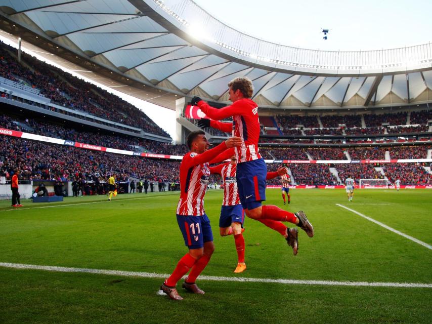 Griezmann celebra un gol en el Metropolitano.