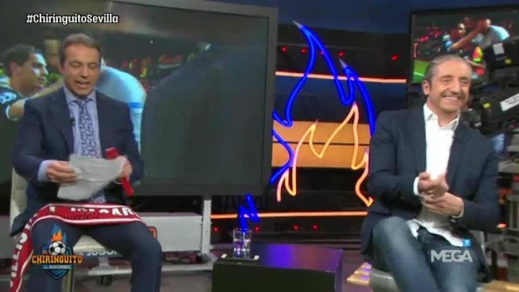 Cristóbal Soria presenta El Chiringuito de Jugones. Foto: Twitter (@elchiringuitotv).