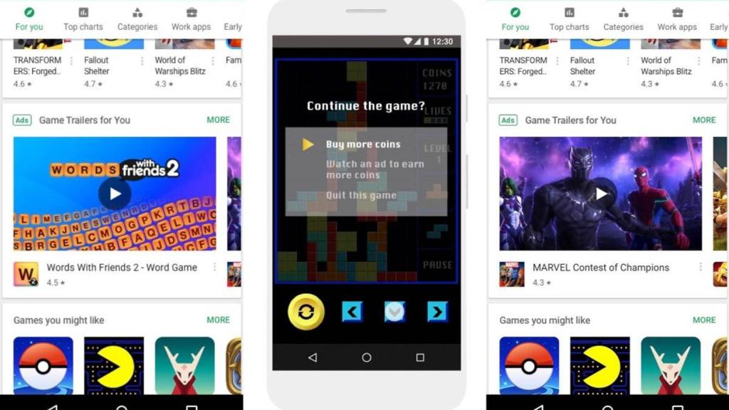 Los anuncios en vídeo llegan a la Google Play Store