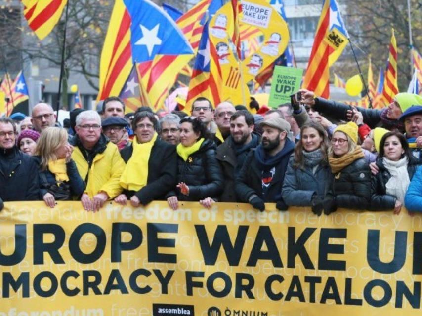 Manifestación independentista en Bruselas.