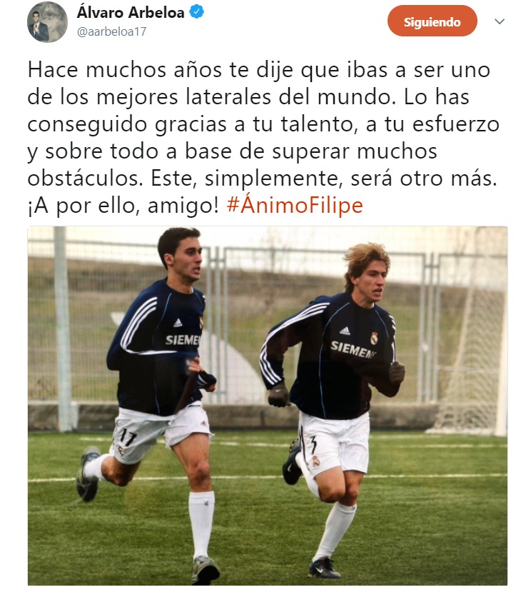 El especial mensaje de Arbeloa a Filipe Luis