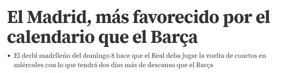 La ridícula pataleta de Mundo Deportivo sobre el calendario del Real Madrid