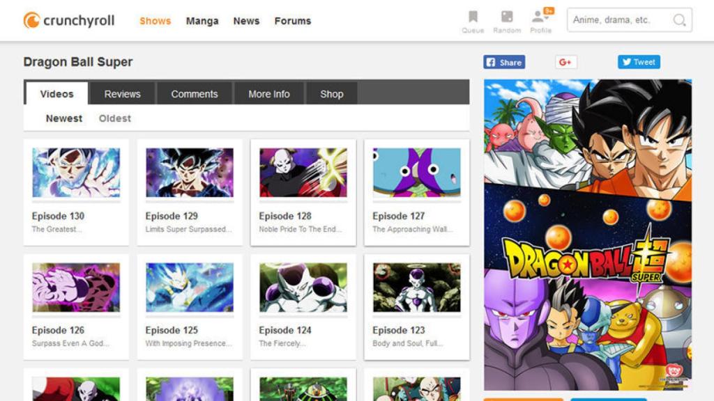 Dragon Ball Super es una de las series disponibles en Crunchyroll