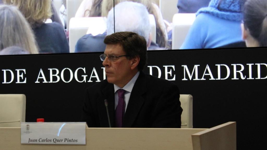 Juan Carlos Quer durante su intervención en el Colegio de Abogados de Madrid.